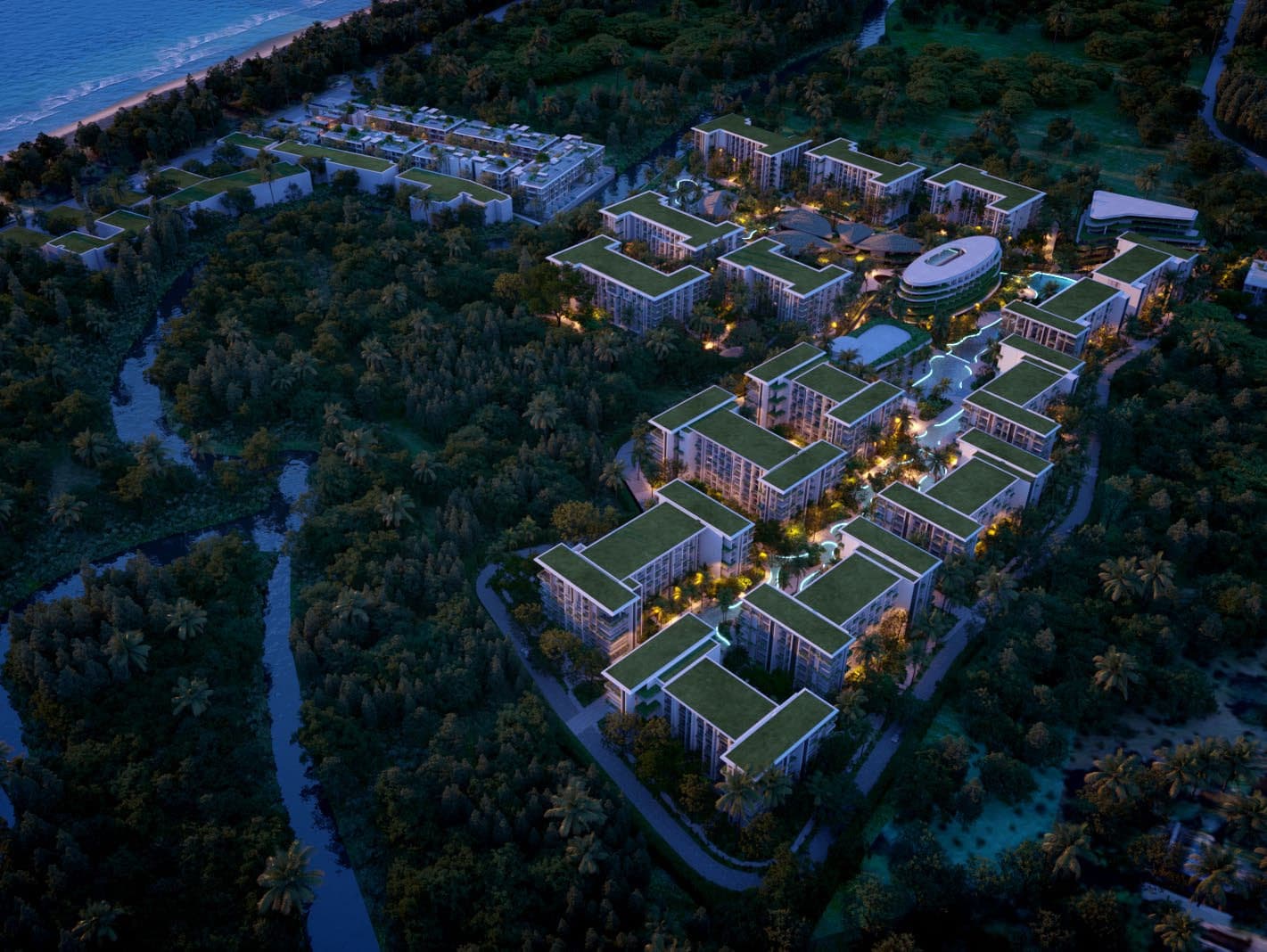 The lake phase at night
