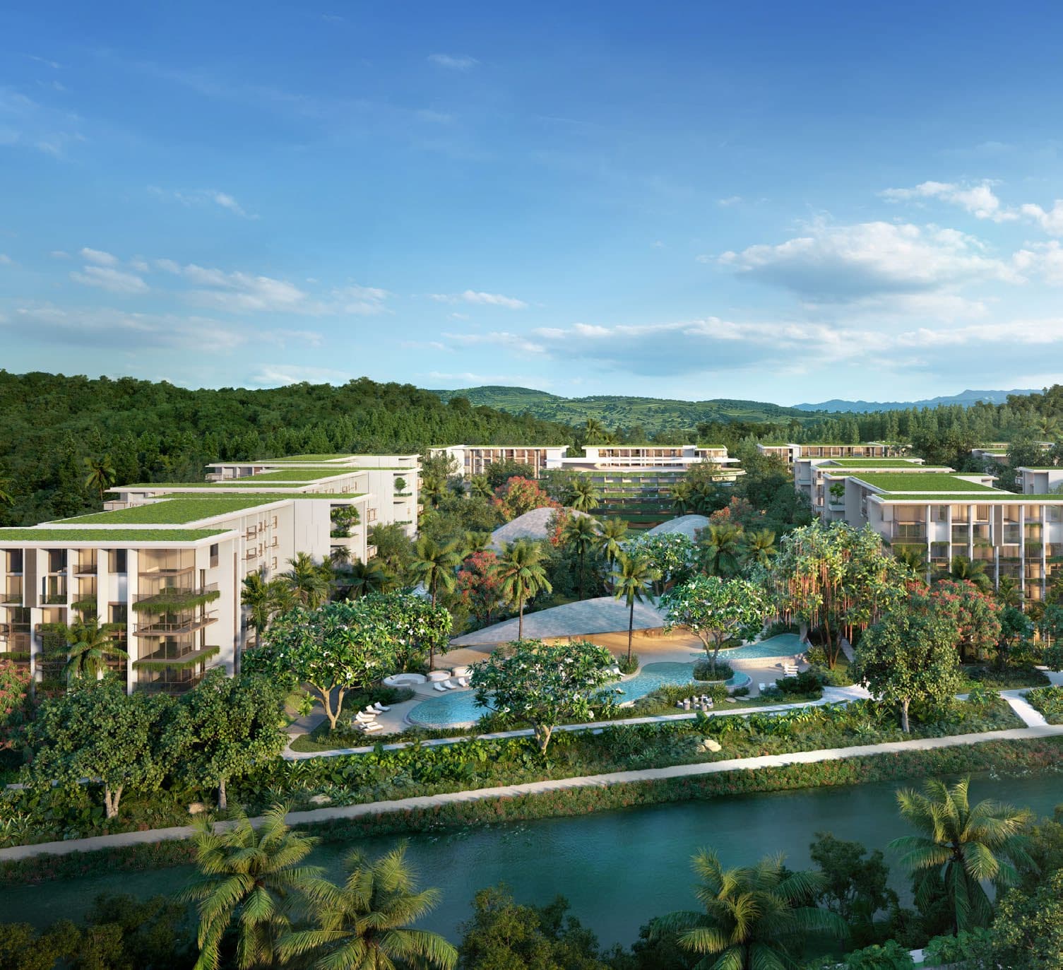 Park Residences around the lake