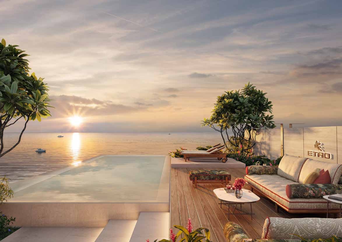 ETRO penthouse rooftop at sunset